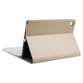 Lenovo Smart Tab M10 HPD Plus TB X606F 103 Inç 2si1 Arada Çıkarılabilir Manyetik ABS Bluetooth Klavye ve Koruyucu Deri Tablet Kılıfı Standlı Uyku ve Kalemlikli Altın - 4