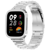 Xiaomi Redmi Watch 3 Mi Watch Lite 3 Uyumlu Gri Metal Saat Kordonu ve Çerçevesi - 1
