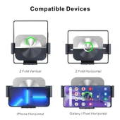 Samsung Galaxy Z Fold4 S11 Çift Bobinli Kablosuz Araç Telefon Tutucu Şarj Cihazı - 2
