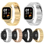 Xiaomi Redmi Watch 3 Mi Watch Lite 3 Uyumlu Gri Metal Saat Kordonu ve Çerçevesi - 5