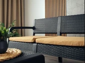 Lüx Sofia 4 Kişilik Minderli Sehpalı Raddan Bahçe Balkon Teras Ergonomik  Oturma Grubu 2 +1+1 - 2