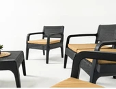 Lüx Sofia 4 Kişilik Minderli Sehpalı Raddan Bahçe Balkon Teras Ergonomik  Oturma Grubu 2 +1+1 - 5
