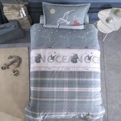Clasy Ranforce %100 Pamuk Tek Kişilik Nevresim Takımı Ocean V1 Mavi - 3