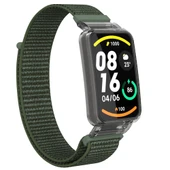 Xiaomi Mi Band 7 Pro Entegre PC Koruyucu Kılıf ve Naylon Döngü Kayış Ordu Yeşili - 3