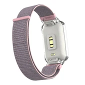 Xiaomi Mi Band 7 Pro Entegre PC Koruyucu Kılıf ve Pembe Naylon Döngü Saat Kayışı - 4