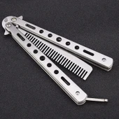 Metal Kelebek Şeklinde Çelik Tarak Saç Şekillendirici Tarak Taşınabilir - Gümüş Renk Kelebek Tarak - 2