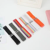 Xiaomi Mi Band 3 4 5 6 7 Gökkuşağı Renkli Naylon Döngü Saat Kayışı - 6