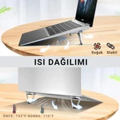 Polham Kaymaz Metal 2 adet 5MM 3M Yapışkanlı Katlanabilir Ultra Mini Laptop Standı,Portatif Taşınabilir - 2