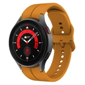 Samsung Galaxy Watch 5 40mm 44mm Sarı Renkli Tokalı Silikon Saat Kayışı - 1