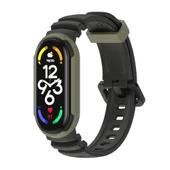 Xiaomi Mi Band 5 6 7 Uyumlu MIJOBS GS İki Renkli Saat Kayışı Siyah Ordu Yeşili - 1