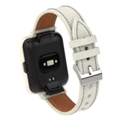 Xiaomi Redmi Watch 2 Deri Kayış Metal Kasa Entegre Sıcak Beyaz Kayış Krem Kasa - 4