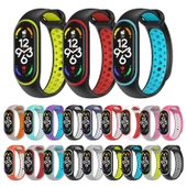 Xiaomi Mi Band 7 İki Renkli Silikon Saat Kayışı Gri Pembe - 2