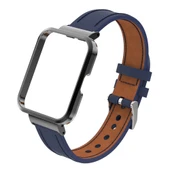Xiaomi Redmi Watch 2 Lite Hakiki Deri Metal Kasa Entegre Kordon Koyu Mavi - 2