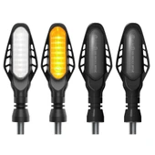 4 Parça Modifiye Motosiklet 16 LED Fren Sinyal Stop Lambası Dumanlı Kasa Beyaz ve Sarı Işık - 1