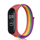 Xiaomi Mi Band 7 Naylon Örgü Saat Kayışı Gökkuşağı Renkler - 1