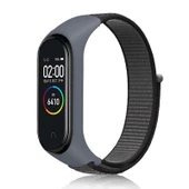 Xiaomi Mi Band 7 Naylon Örgü Saat Kayışı Demir Çapa Gri - 1