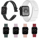 Apple Watch Silikon Kordon Kare Tokalı Beyaz 38mm 40mm 41mm Uyumlu - 6