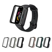 Huawei Band 6 Pro ve Honor Band 6 Uyumlu Siyah PC ve Temperli Cam Saat Kılıfı - 7