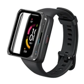 Huawei Band 6 Pro ve Honor Band 6 Uyumlu Siyah PC ve Temperli Cam Saat Kılıfı - 6