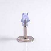 Kapı Stoperi Tamponu Metal Kapı Durdurucu Tutucu Kapı Altı Üstü Stopu Silikonlu Krom 8 cm (5 Adet) - 5