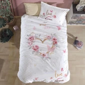 Clasy Ranforce %100 Pamuk Tek Kişilik Nevresim Dream V1 Bej - 3