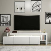 BMdekor TV Sehpası Buğra Beyaz LED Işıklı - 1