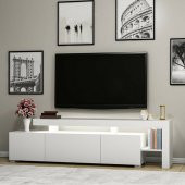 BMdekor TV Sehpası Buğra Beyaz LED Işıklı - 2