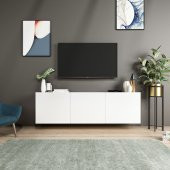 BMdekor TV Sehpası Duvara Asma Wishe Beyaz 150 cm - 1