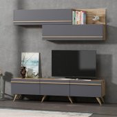 BMdekor TV Ünitesi Asil Antrasit Meşe 180 cm - 2
