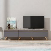 BMdekor TV Sehpası Asil Antrasit Meşe 180 cm - 1