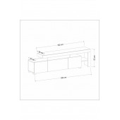 BMdekor TV Sehpası Buğra Antrasit LED Işıklı - 3
