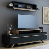BMdekor TV Ünitesi Harmony Antrasit Ceviz 150 cm - 1