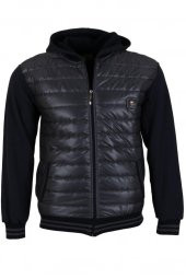 Erkek Kapşonlu Polar Hırka Slim Fit Dar Kesim RAR00814 - 1