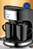 GoldMaster Zinde Yıkanabilir ve Temizlenebilir Filtreli Çift Kupalı Filtre Kahve Makinesi - 3