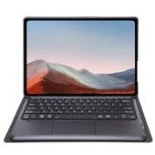 SF109-A Model Microsoft Surface Pro 4 5 6 7 Uyumlu Bluetooth Klavyeli Deri Kılıf Siyah - 4