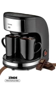 GoldMaster Zinde Yıkanabilir ve Temizlenebilir Filtreli Çift Kupalı Filtre Kahve Makinesi - 1