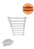 Wuvera 8'li Kombine Anahtar Seti – Açık ve Yıldız Ağızlı Pratik El Aletleri - 2