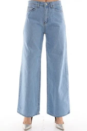 Kadın Yüksek Bel Bol Kesim Wide Leg Kot Pantolon - 7