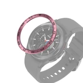 Samsung Galaxy Watch4 Classic 42mm Çelik Çerçeve Yüzük Gül Pembe Siyah Harf - 1