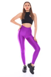 Ekstra Yüksek Bel Parlak Disco Tayt thumbnail 7