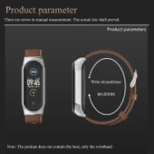 Xiaomi Mi Band 6 5 4 3 Uyumlu Mijobs CS Mikrofiber Deri Saat Kayışı Kahverengi Gümüş - 7