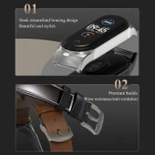 Xiaomi Mi Band 6 5 4 3 Uyumlu Mijobs CS Mikrofiber Deri Saat Kayışı Kahverengi Gümüş - 6