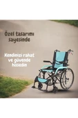 APS Refakatçi Transfer Sandalyesi Hasta Taşıma Sandalyesi Frenli Manuel Tekerlekli Sandalye - 5