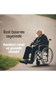 APS Standart Kromajlı Hasta Taşıma Sandalyesi Yüksek Kalite Deri Döşeme - 4