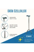 APLUSSAĞLIK 4 Ayaklı Denge Bastonu Tetrapot Baston Yüksek Kalite İthal Denge Bastonu - 2