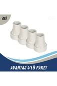 APS Baston Lastiği Yumuşak Kaymaz Taban Baston Asa Ucu Yüksek Kalite 4'lü Avantaj Paket Gri - 1