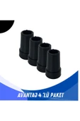 APLUSSAĞLIK Tripot Lastiği Tetrapot Lastiği Yumuşak Kaymaz Taban Yüksek Kalite 4'lü Avantaj Paket Siyah - 1