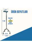 APLUSSAĞLIK 4 Ayaklı Denge Bastonu Tetrapot Baston Yüksek Kalite İthal Denge Bastonu - 3
