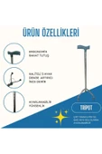 APLUSSAĞLIK 3 Ayaklı Denge Bastonu Tripot Baston Yüksek Kalite İthal Denge Bastonu - 2