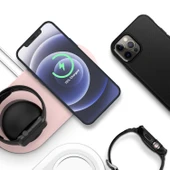 2'si 1 Arada Çok Fonksiyonlu Magsafe Şarj Standı Apple Watch ve iPhone için Pembe - 6